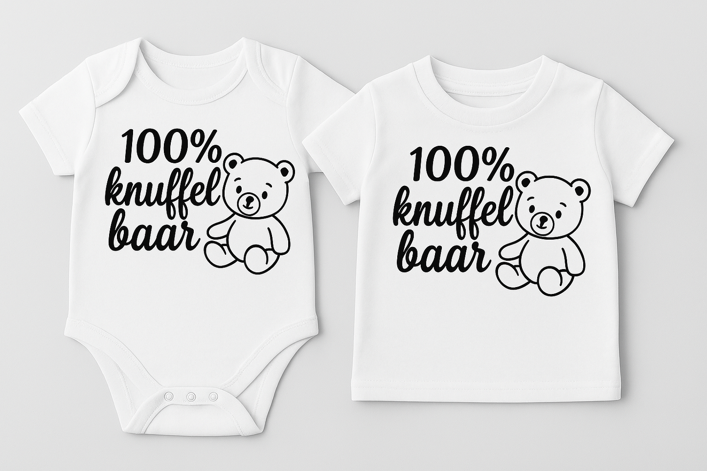 100% Knuffelbaar Rompertje & T-shirt – Voor de Allerschattigste Kids