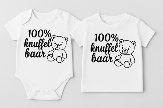 100% Knuffelbaar Rompertje & T-shirt – Voor de Allerschattigste Kids